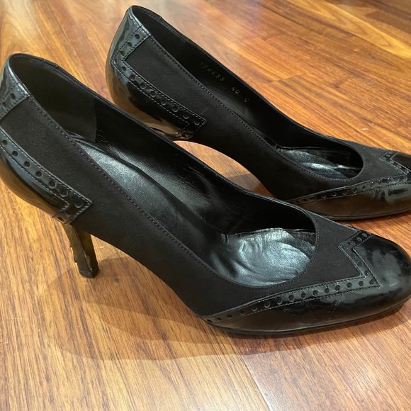 Authentic Gucci "Eve" Patent and suede black heels .  Size 10. - Picture 3 of 6